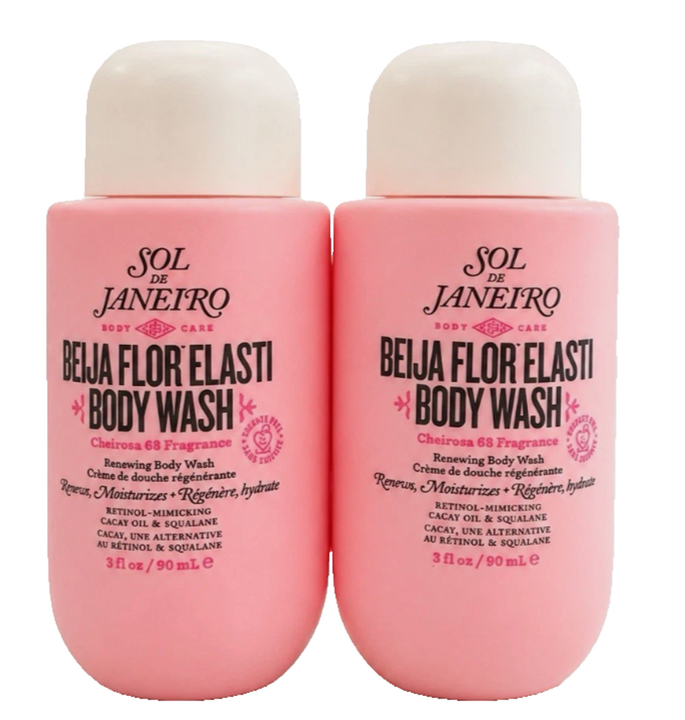 2x Sol de Janeiro Beija Flor Elasti 68 Skin Renewing Body Wash 3floz/90mL Each